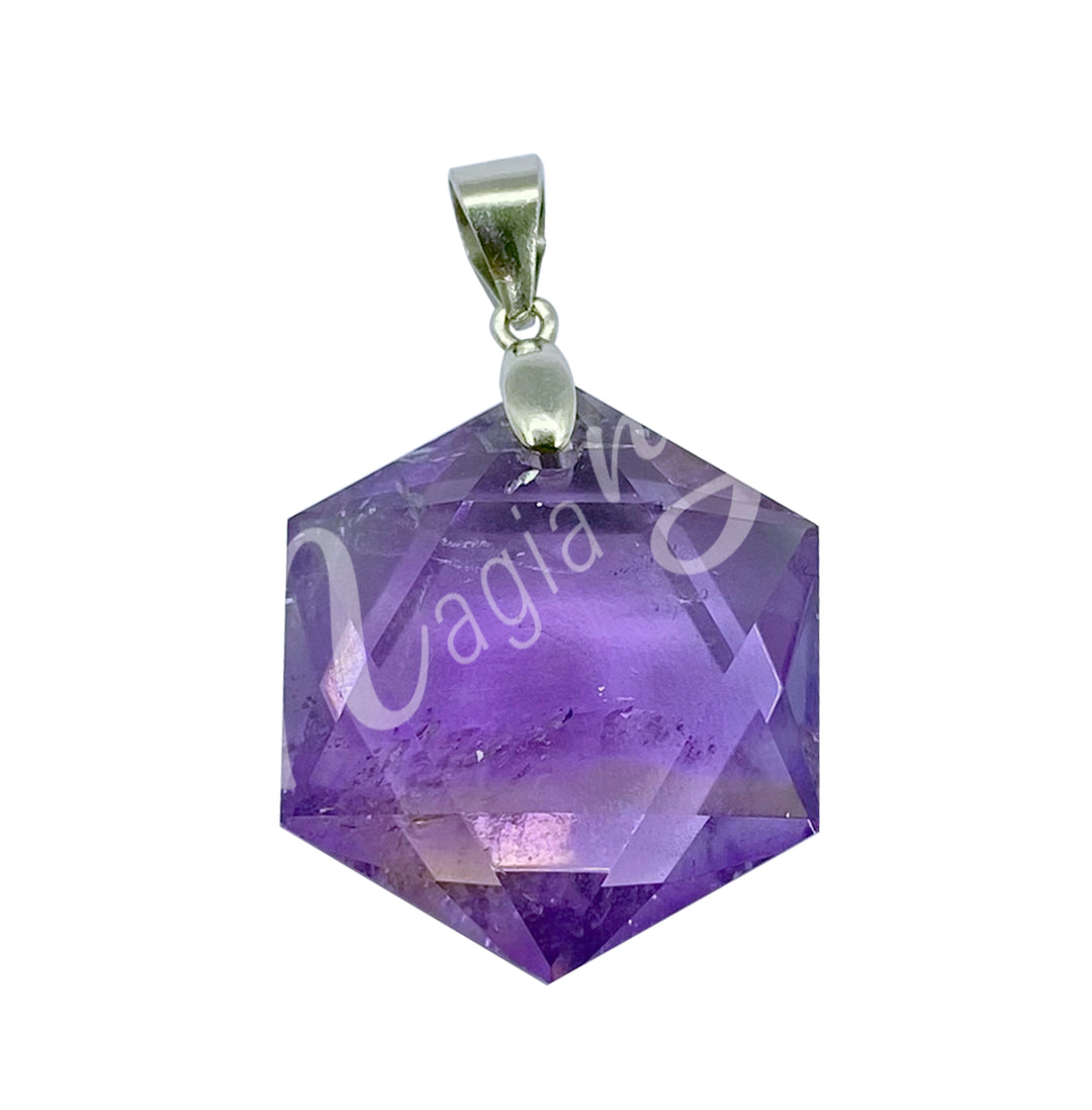 Sterling Silver Pendant Hexagonal Ametrine 21 X 18 X 7 mm