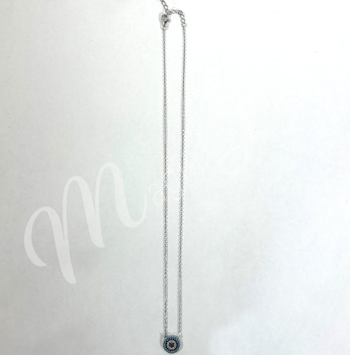 Sterling Silver Necklace Evil Eye