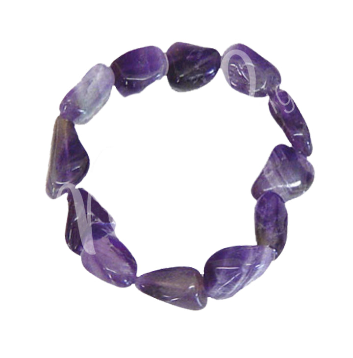 Bracelet Tumbled Stones Chevron Amethyst (12-15mm) 7-7.5"