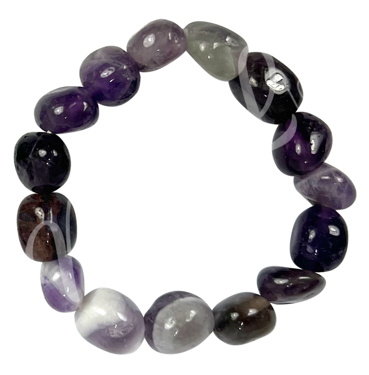 Bracelet Tumbled Stones Chevron Amethyst (12-15mm) 7-7.5"