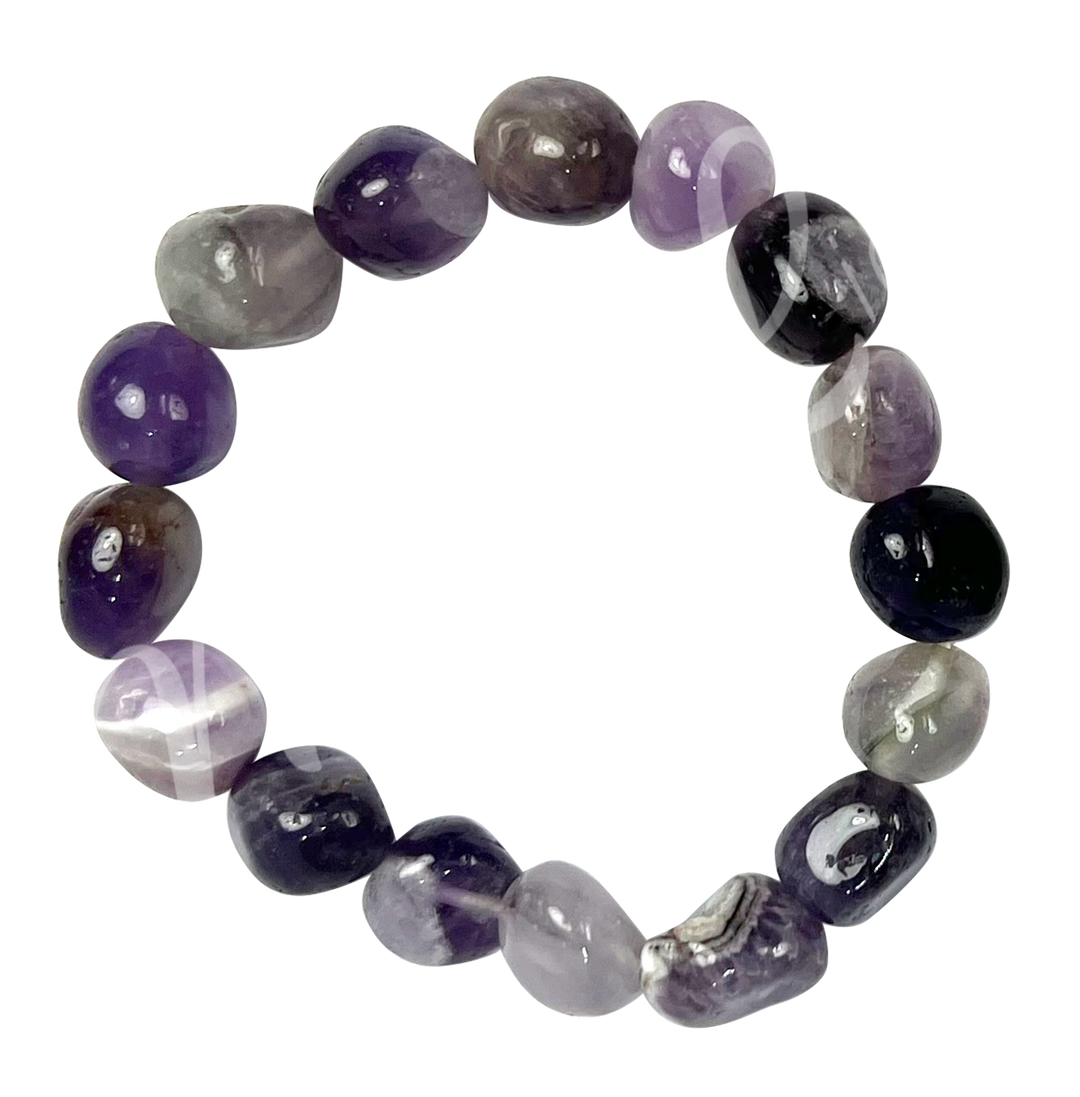 Bracelet Tumbled Stones Chevron Amethyst (12-15mm) 7-7.5"