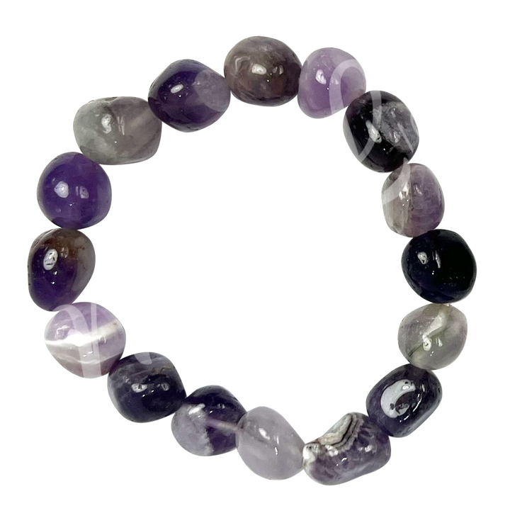 Bracelet Tumbled Stones Chevron Amethyst (12-15mm) 7-7.5"