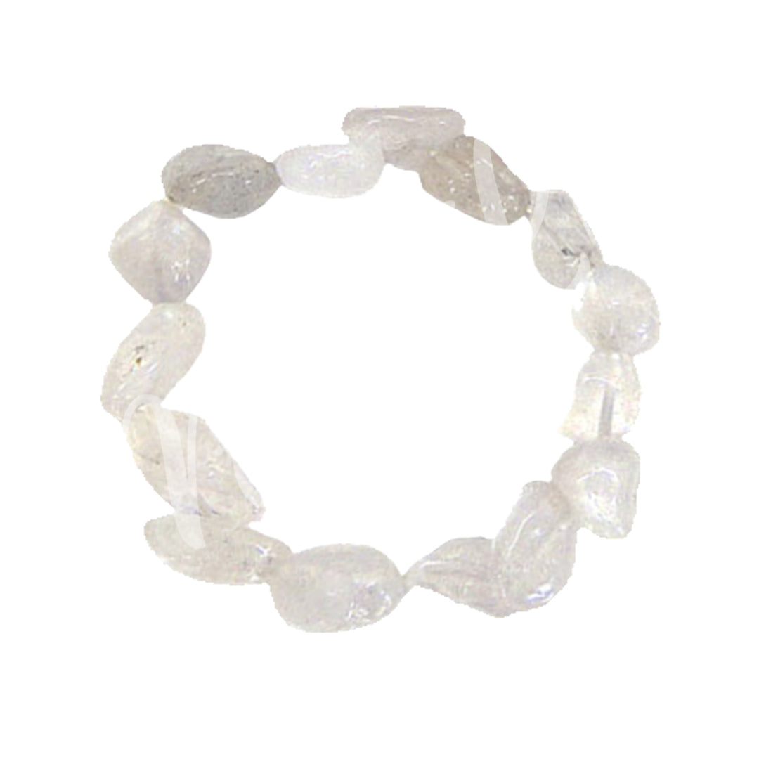 Bracelet Tumbled Stones Crystal Quartz (12-15 mm) 7-7.5"