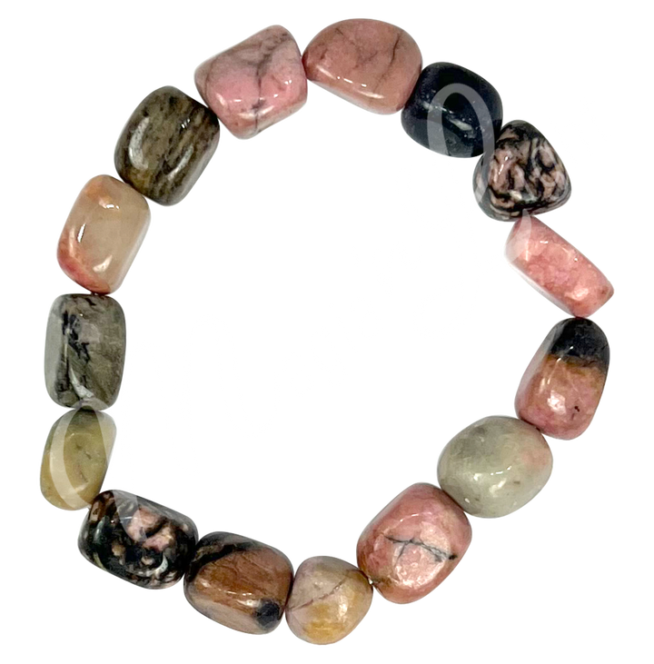 Bracelet Tumbled Stones Rhodonite (12-15mm) 7-7.5"