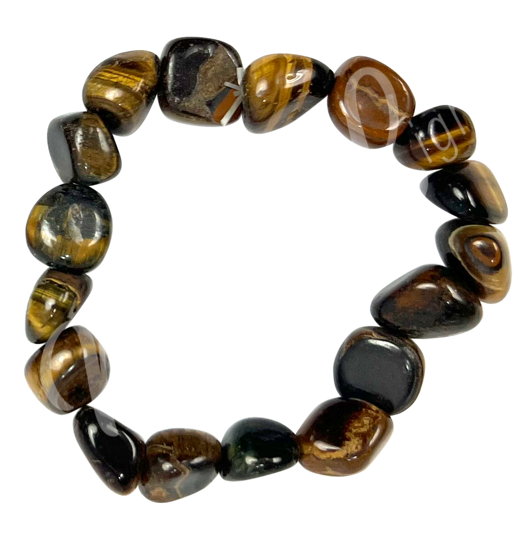 Bracelet Tumbled Stones Tiger Eye (12-15mm) 7-7.5"