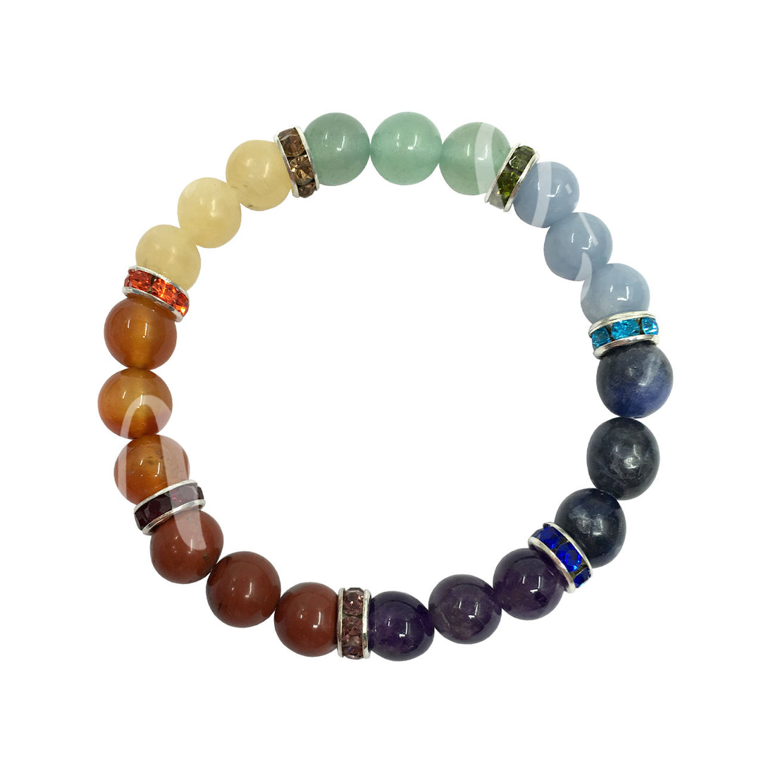 Bracelet Chakra with Shinny Spacers (8-8.5 mm) 7.15-7.25"