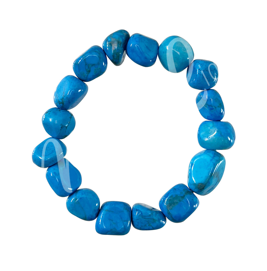Bracelet Tumbled Stones Turquoise, Howlite (10-12 mm) 8-8.15"