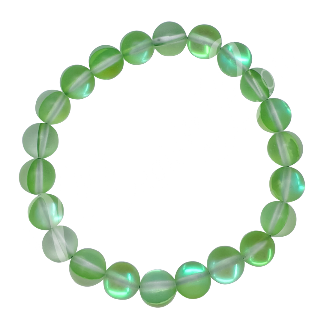 Pulsera de cristal iridiscente esmerilado (7 mm) 7,15-7,25"