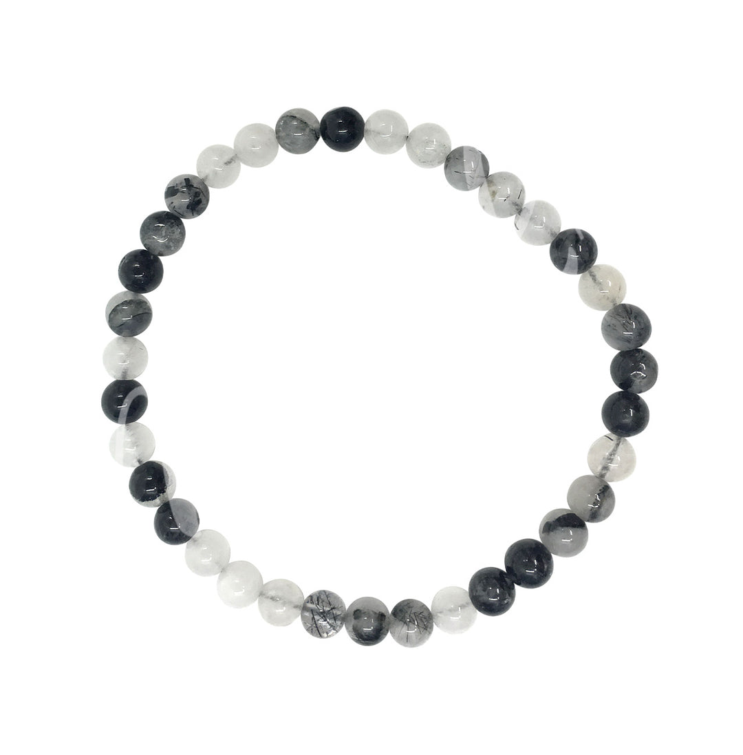 Bracelet Quartz with Black Tourmaline (4-4.5 mm) 7.15-7.25"