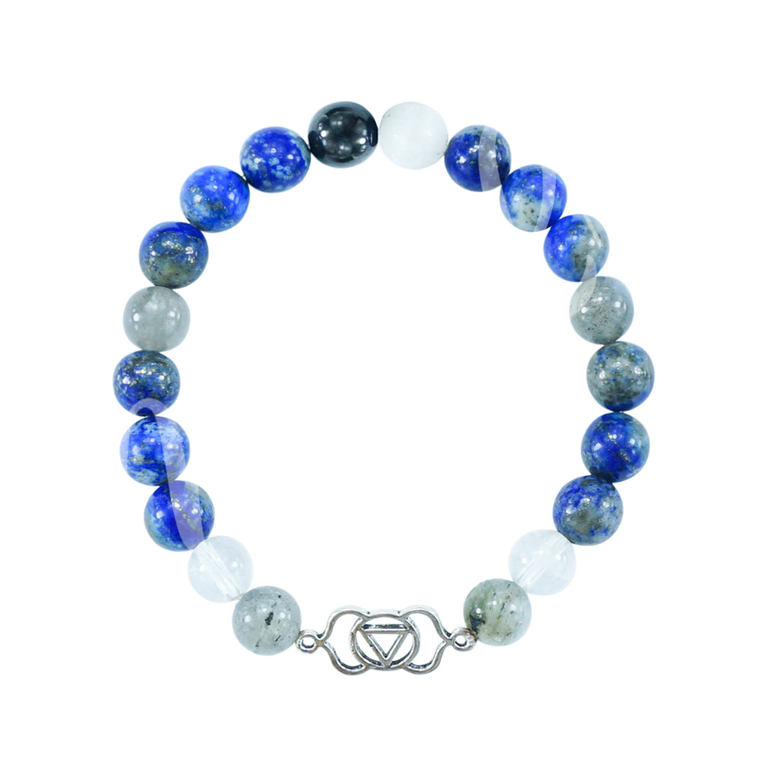 Bracelet Chakra Third Eye Lapis Lazuli (8-8.5 mm) 7.15-7.25"
