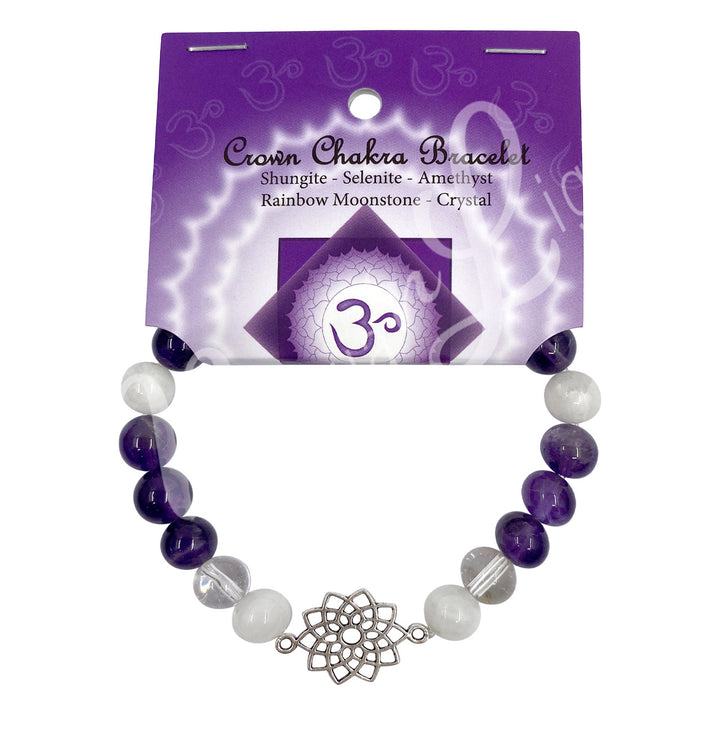 Bracelet Chakra Crown Amethyst (8-8.5mm) 7.15-7.25"