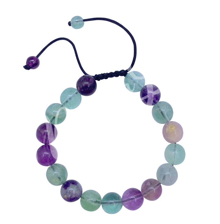 Bracelet Adjustable Fluorite (10mm) 7-11"