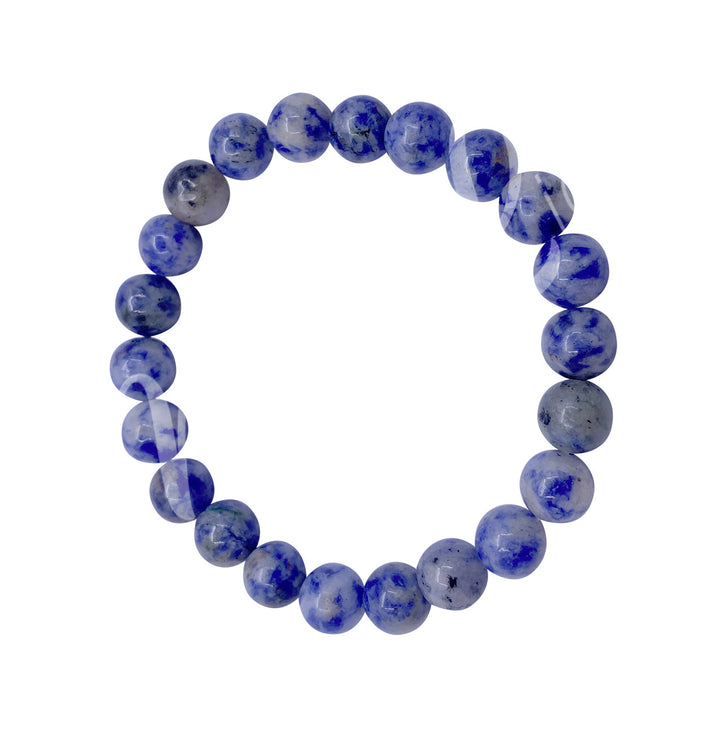 Pulsera de jaspe de puntos azules (8-8,5 mm) 7,15-7,25"