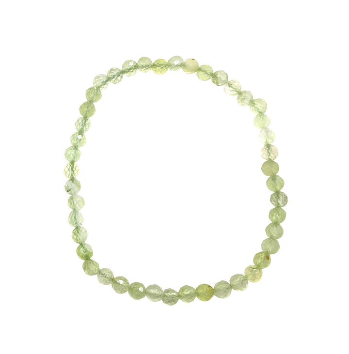 Bracelet Faceted Stone Beads Prehnite (3-4mm) 7.25-7.45"