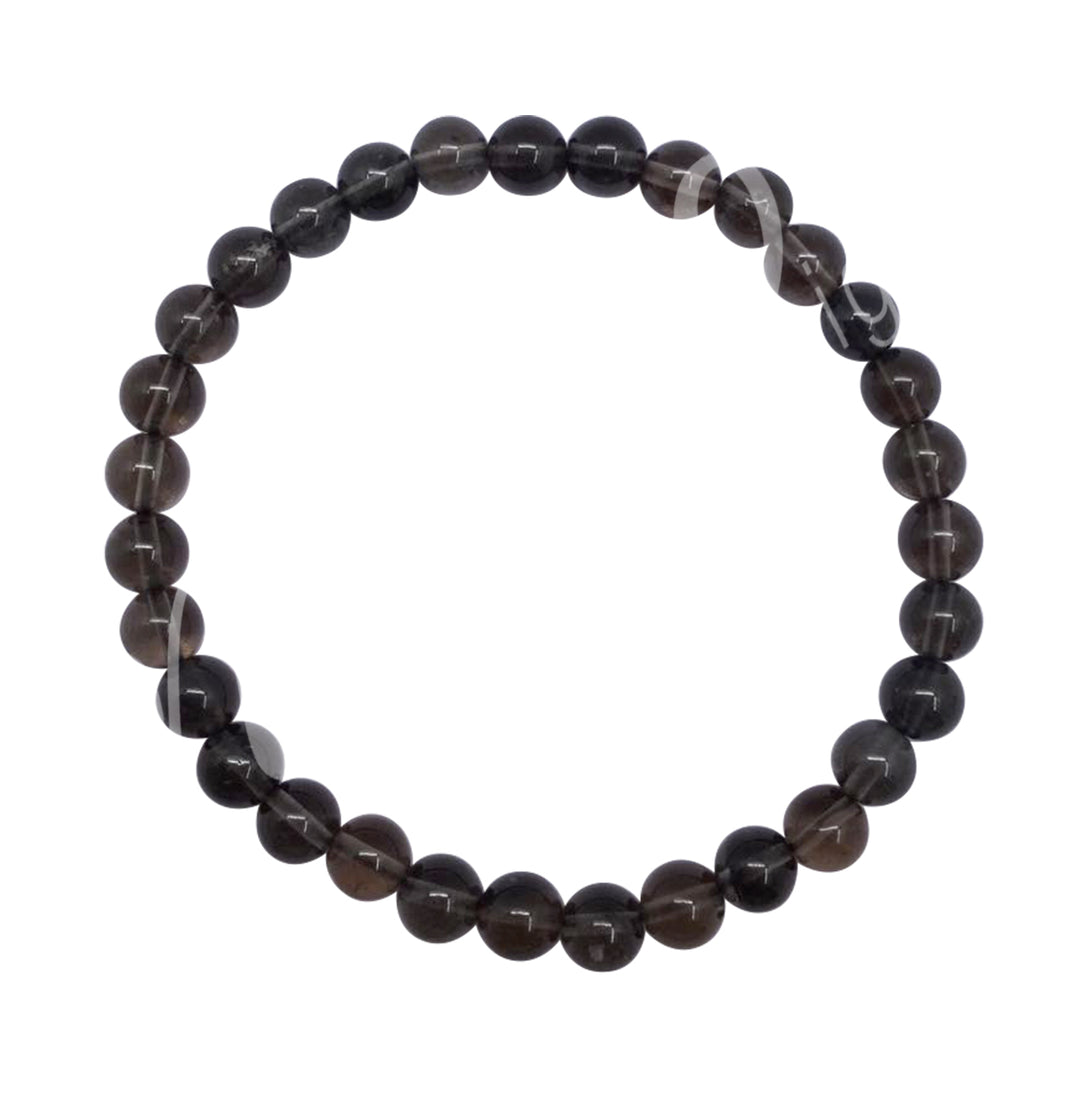 Bracelet Obsidian, Black with Transparency (6-6.5 mm) 7.15-7.25"