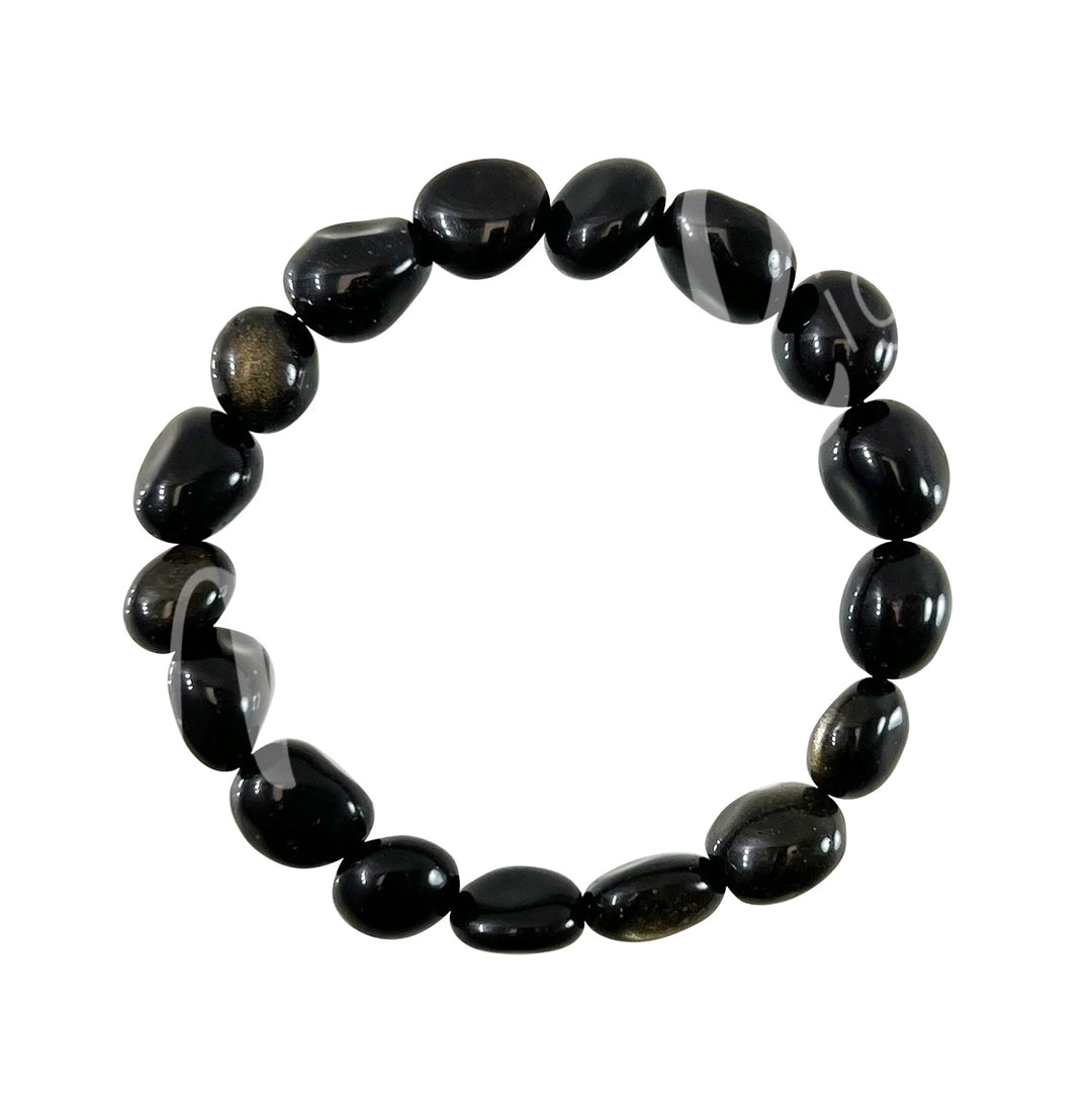 Bracelet Tumbled Stones Golden Sheen Obsidian (8 X 10 mm) 7.45-7.5"