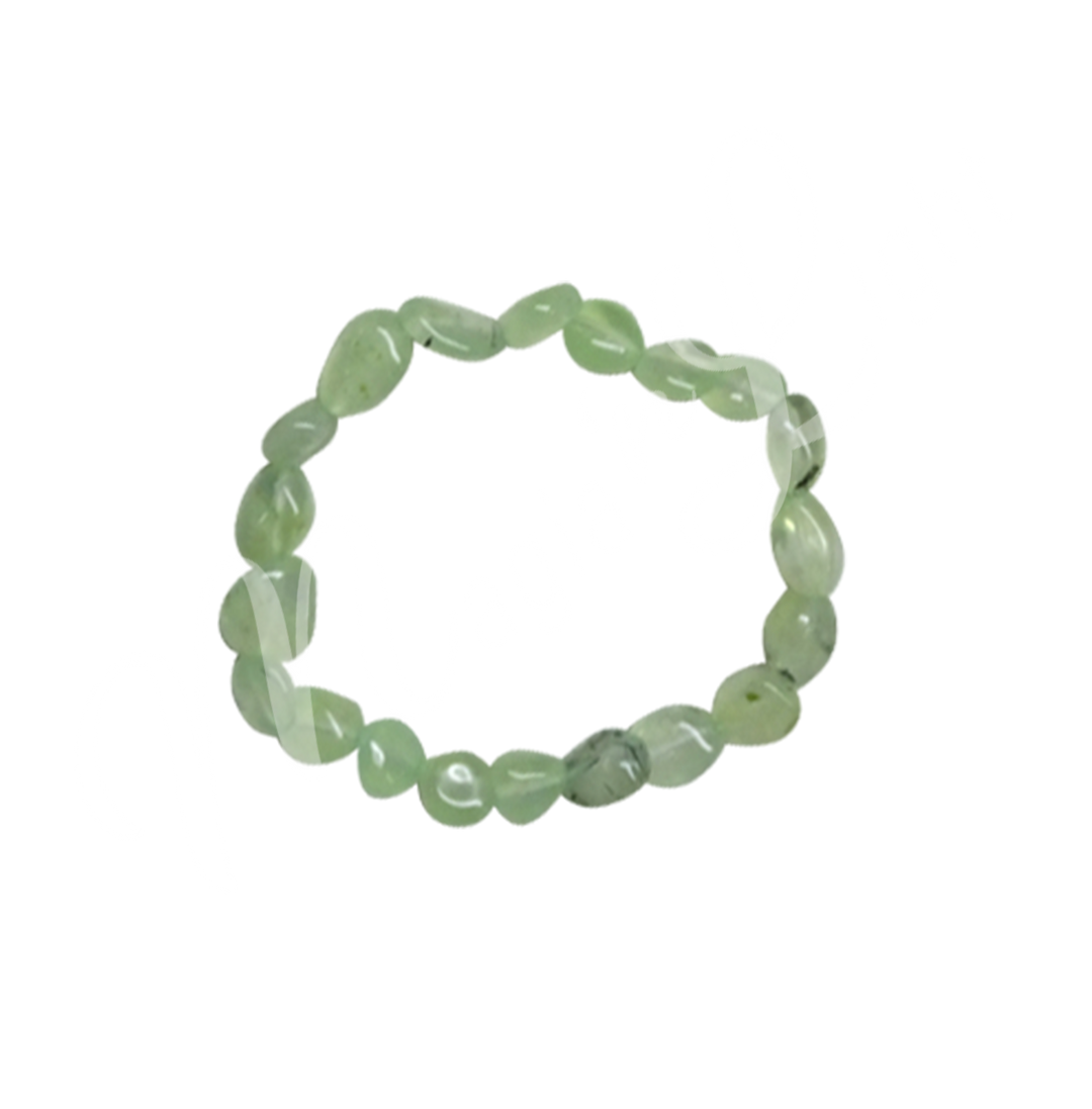 Pulsera de Piedras Pulidas de Prehnita (8-13 mm) 7,45-7,5"
