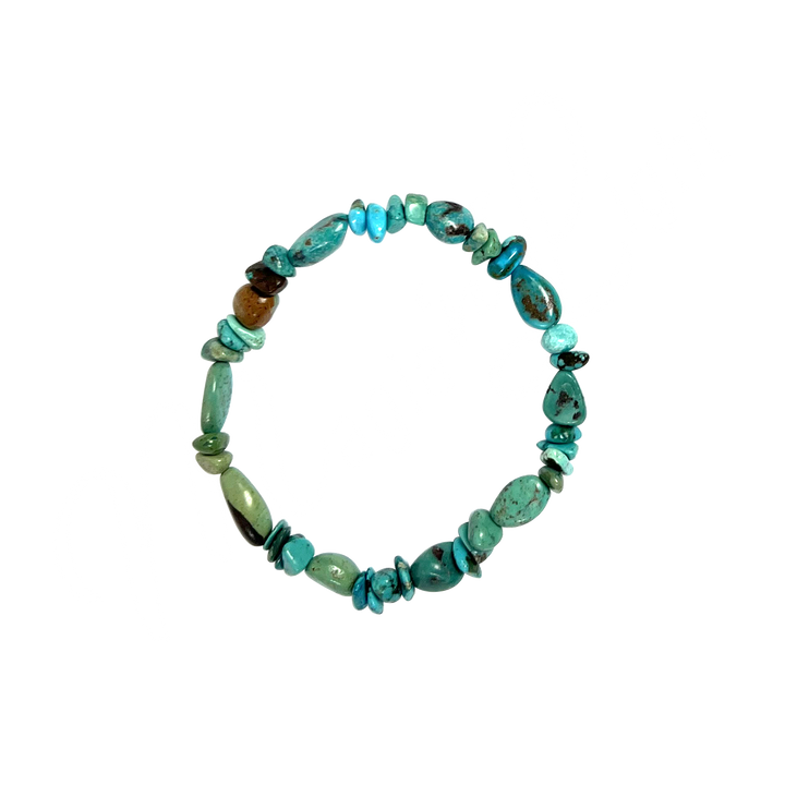 Bracelet Stabilized Turquoise Nuggets & Chips