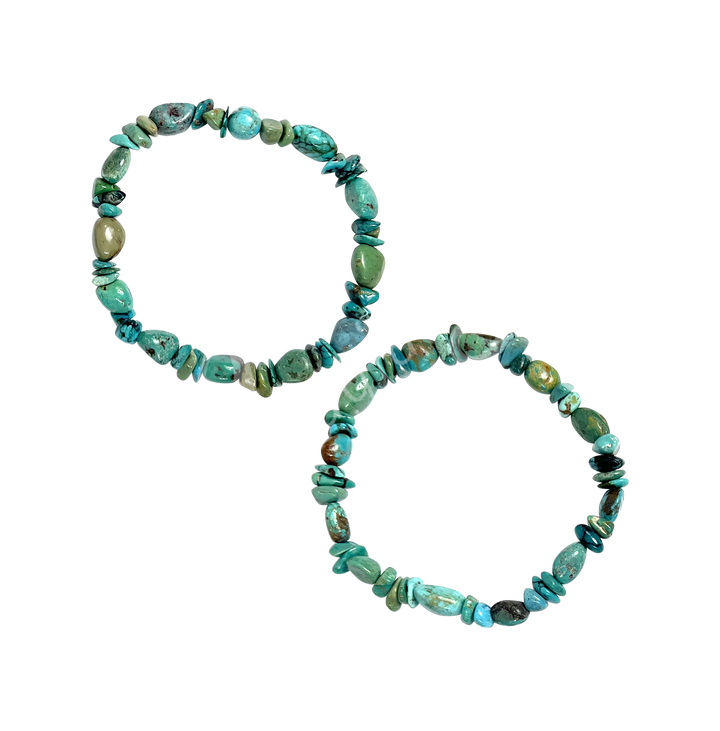 Bracelet Stabilized Turquoise Nuggets & Chips