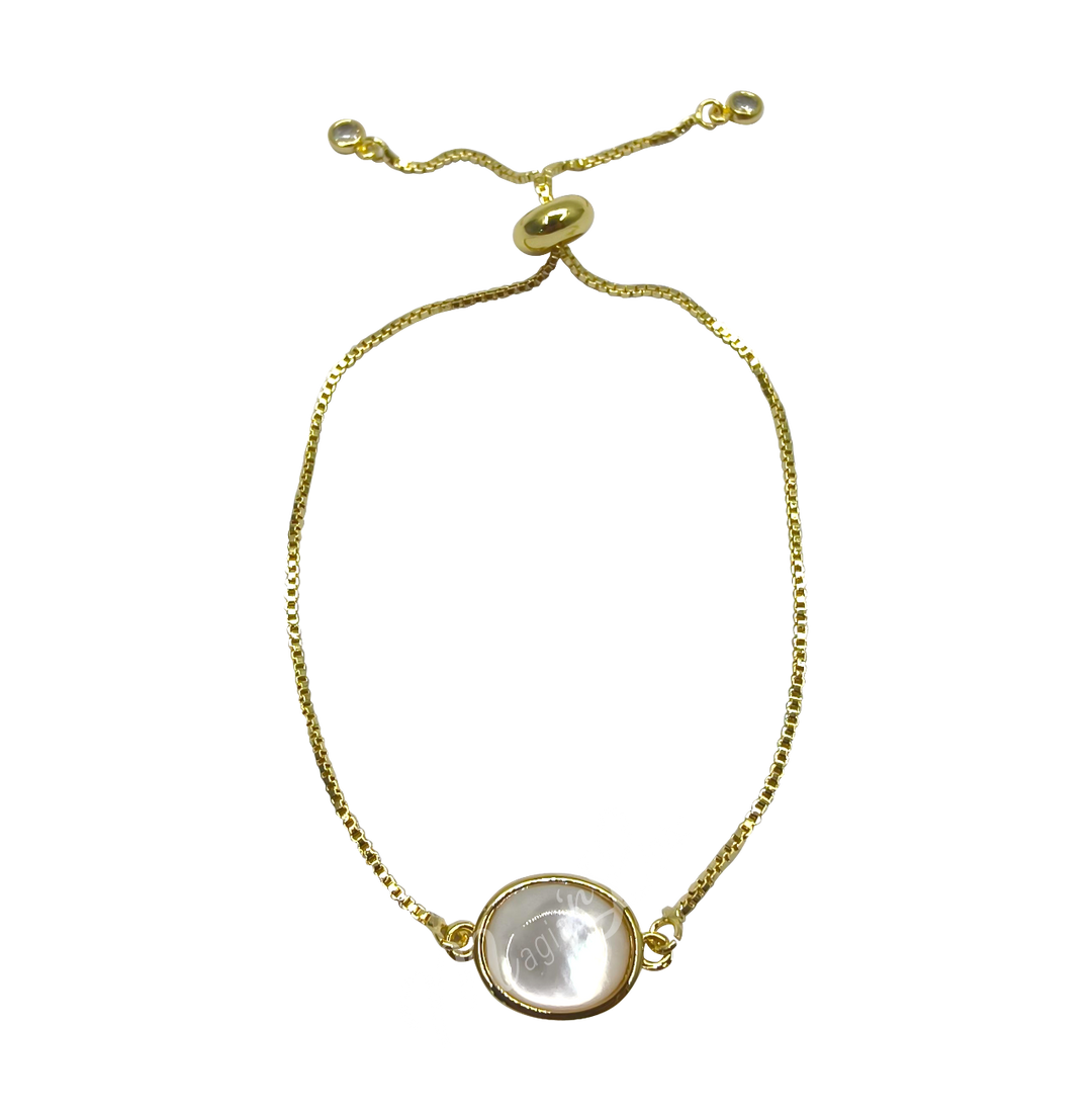 Bracelet Adjustable Mother of Pearl 10"
