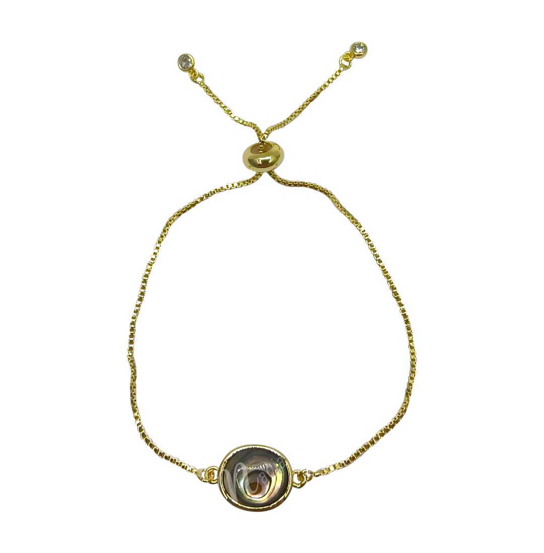 Bracelet Adjustable Abalone Shell 10"