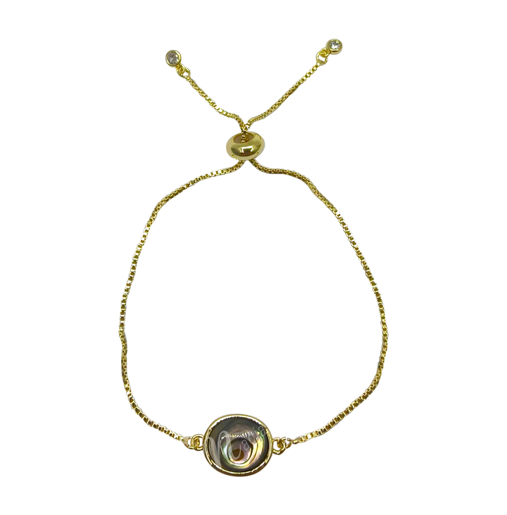 Bracelet Adjustable Abalone Shell 10"