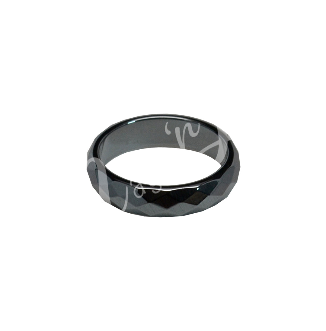 Ring Hematite Faceted Magnetic