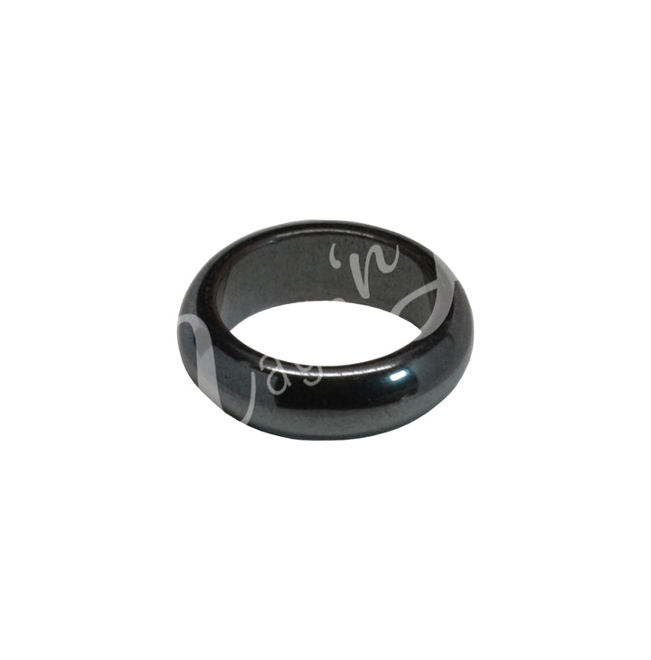 Ring Hematite Round Dome Magnetic