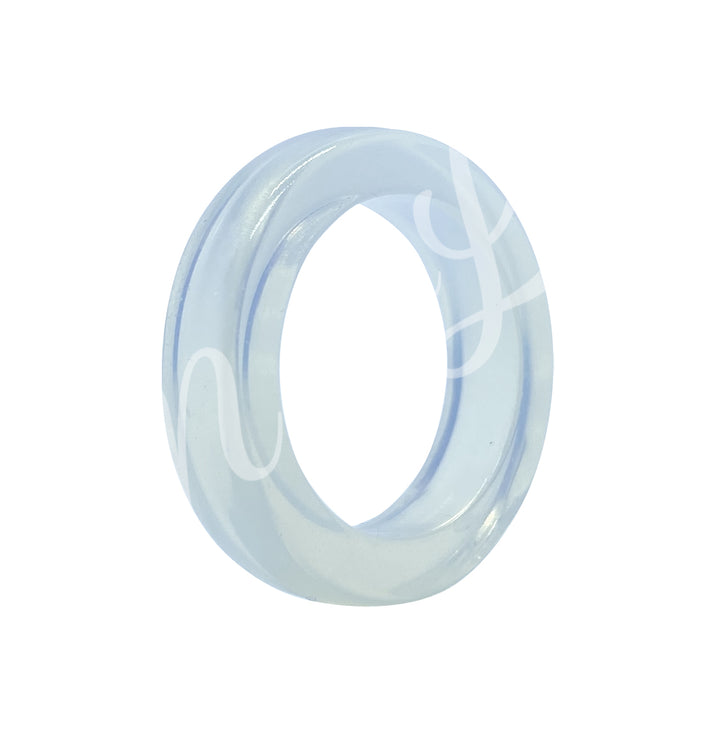 A flat opalite ring with a smooth surface.