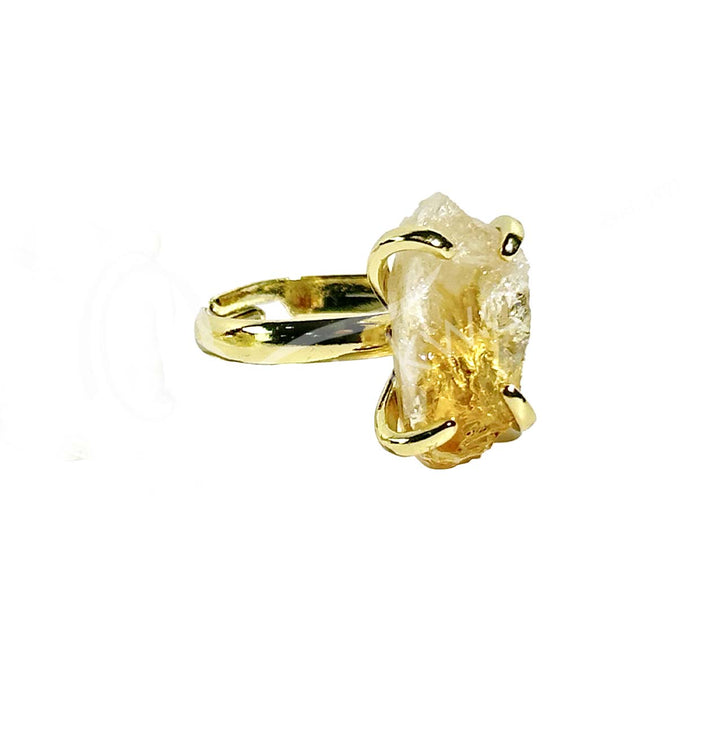 Anillo de latón ajustable con citrino