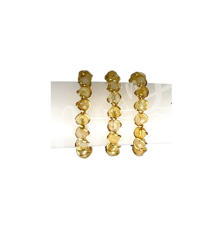 Anillo Ajustable con Piedras Facetadas de Citrina (3 mm) 