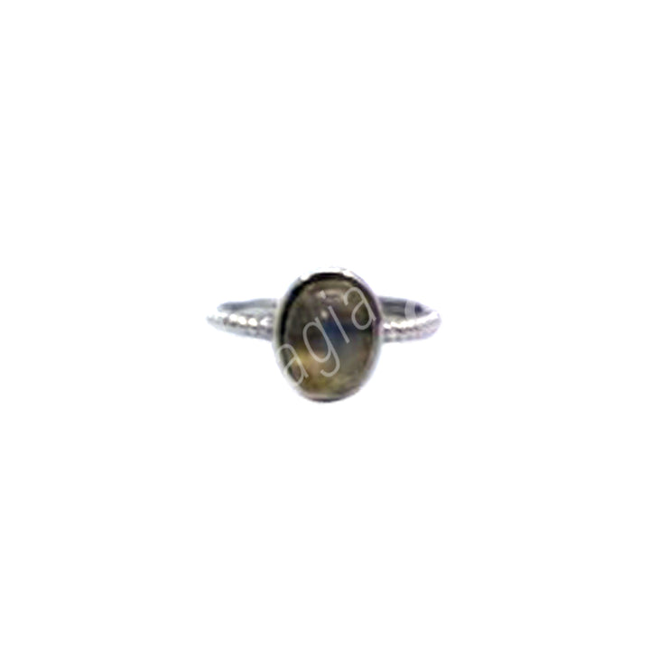 Ring Adjustable Brass Silver Plated With Stones