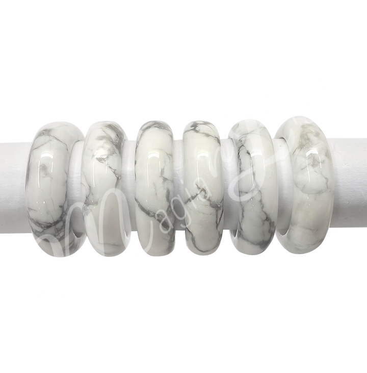 Ring Howlite Round Dome