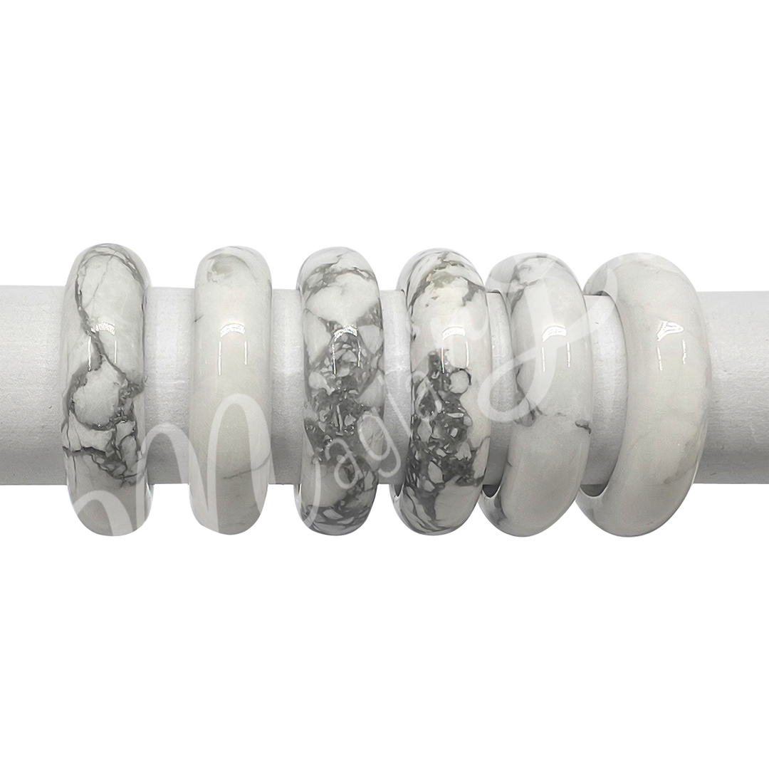 Ring Howlite Round Dome