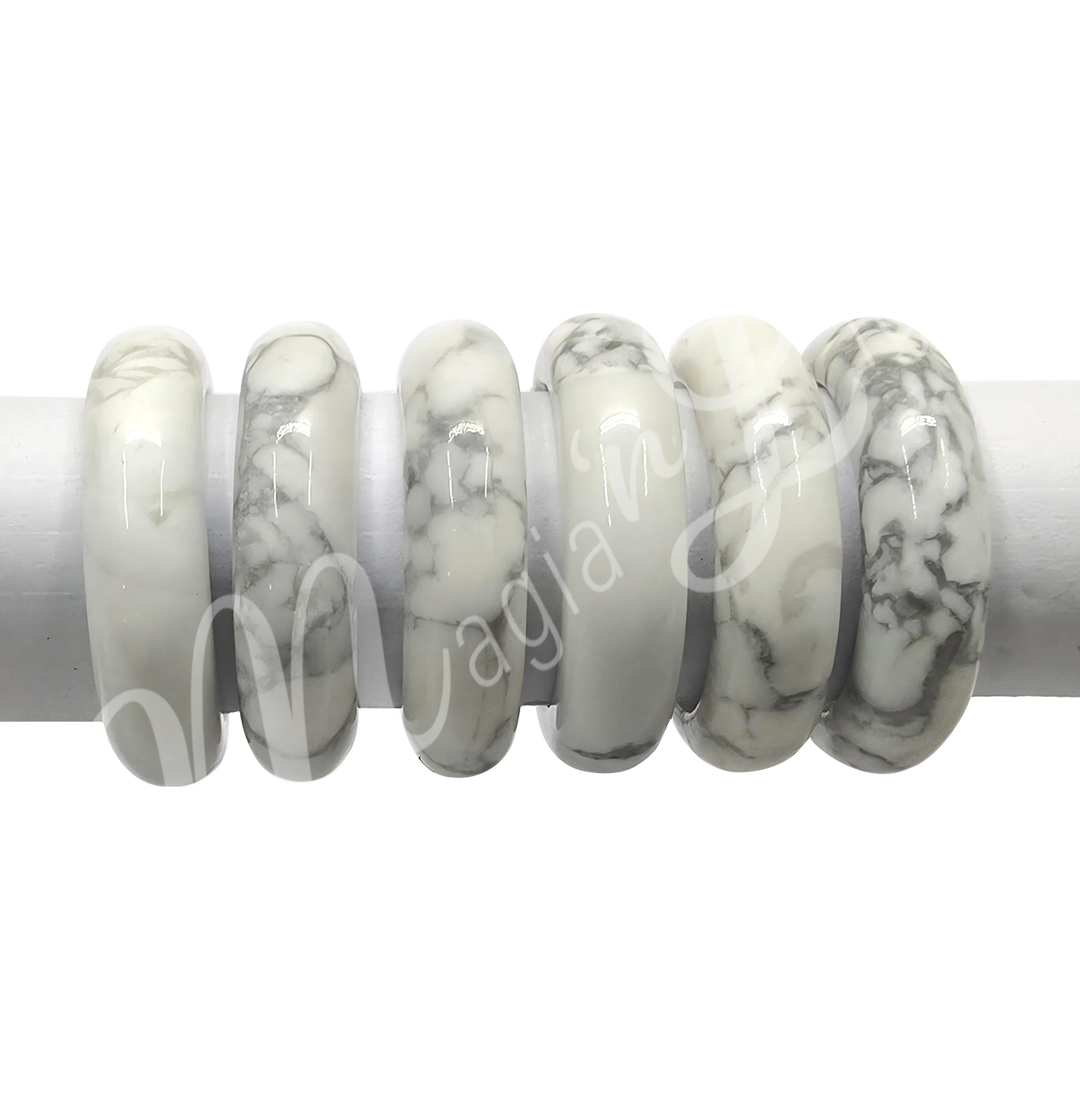 Ring Howlite Round Dome