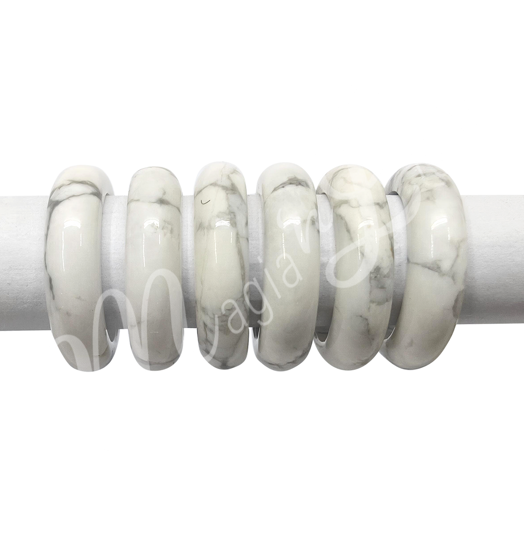 Ring Howlite Round Dome