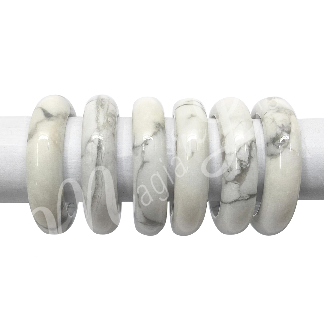 Ring Howlite Round Dome