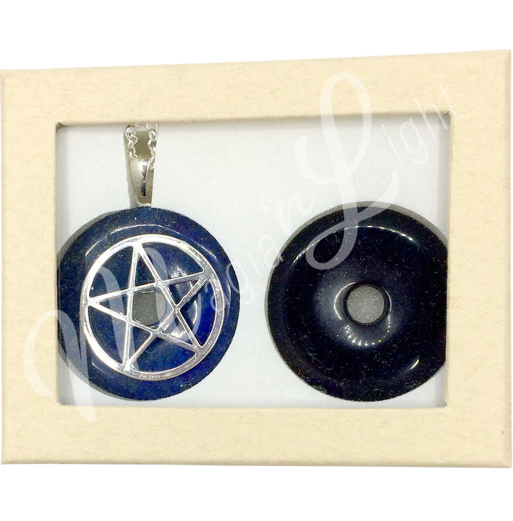 Pendant Set with Donuts Silver Plated Pentacle