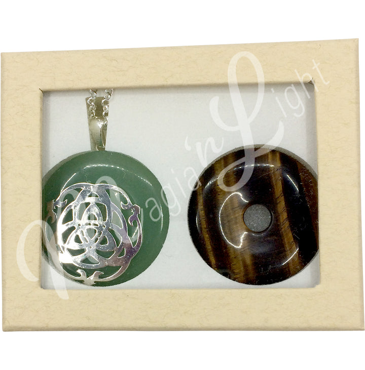 Pendant Set with Donuts Silver Plated Triquetra