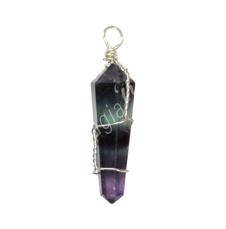 Pendant Wire Wrap Fluorite 2"