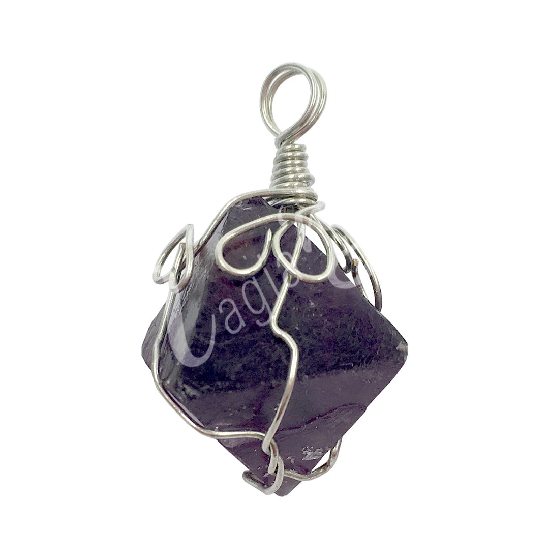 Pendant Wire Wrap Fluorite 1-1.5"