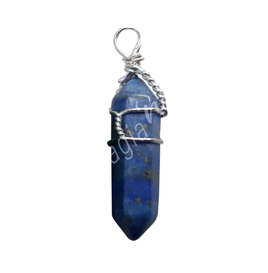Pendant Wire Wrap Lapis Lazuli, Dyed 1.5″