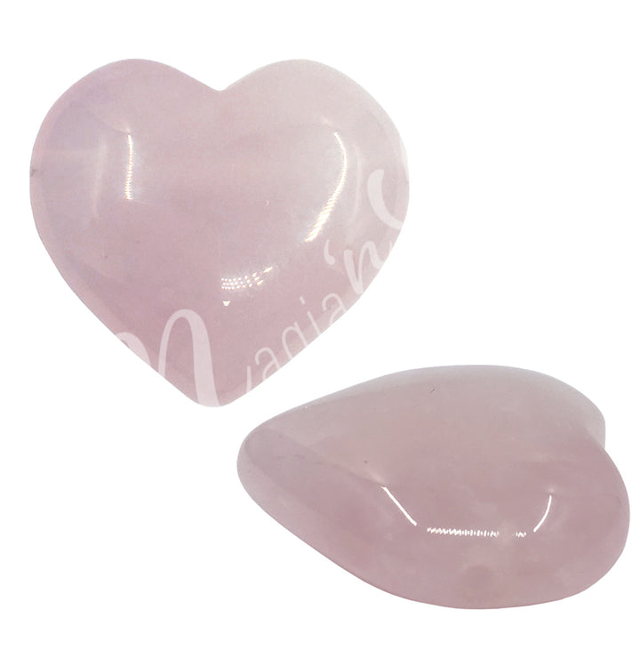 Colgante Corazón Inflado Cuarzo Rosa 1.25″