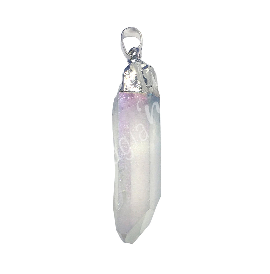 Pendant Point Rough Angel aura Crystal Quartz with Cap 1.75-2.25″