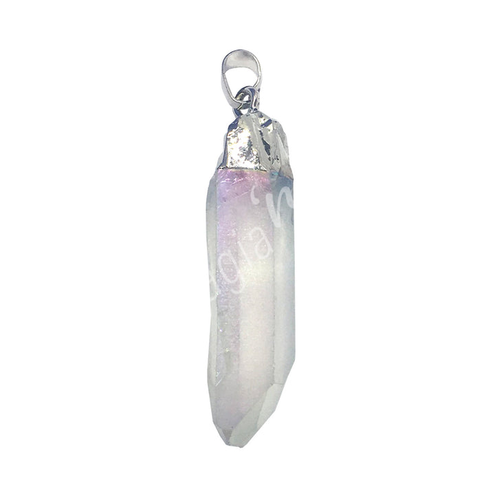 Pendant Point Rough Angel aura Crystal Quartz with Cap 1.75-2.25″