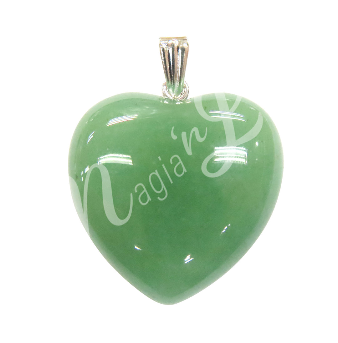 Pendant Heart Green Aventurine 1"