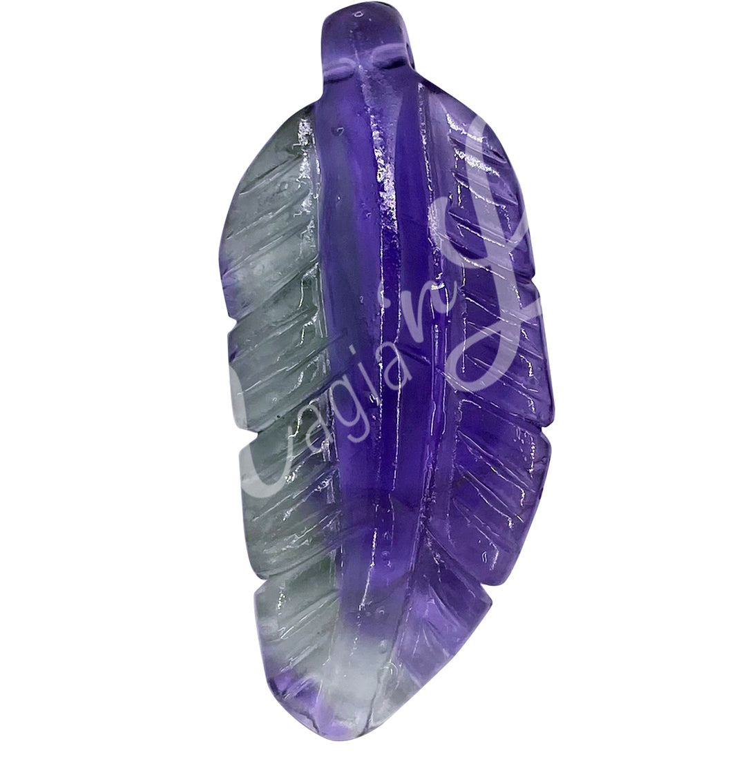 Pendant Feather Fluorite 2"