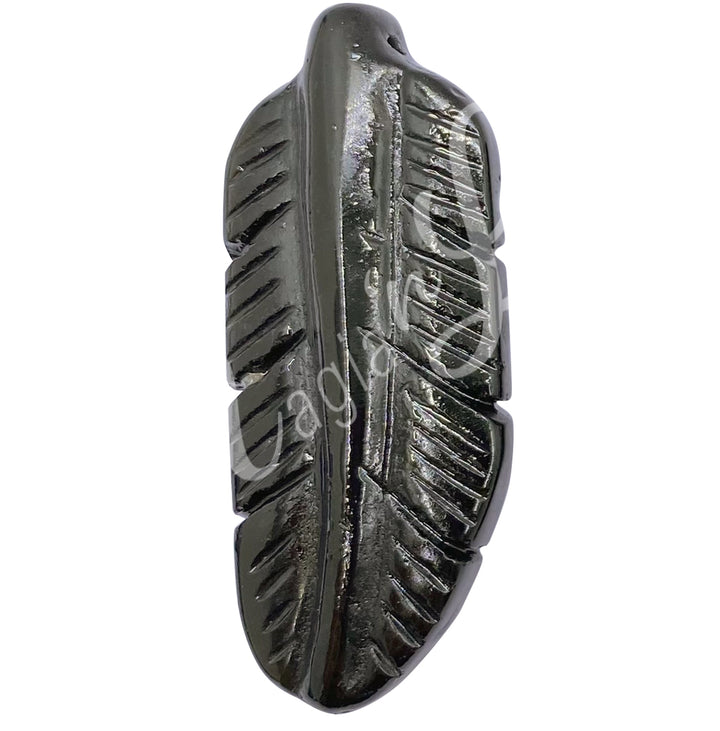 Pendant Feather Obsidian, Black 2"