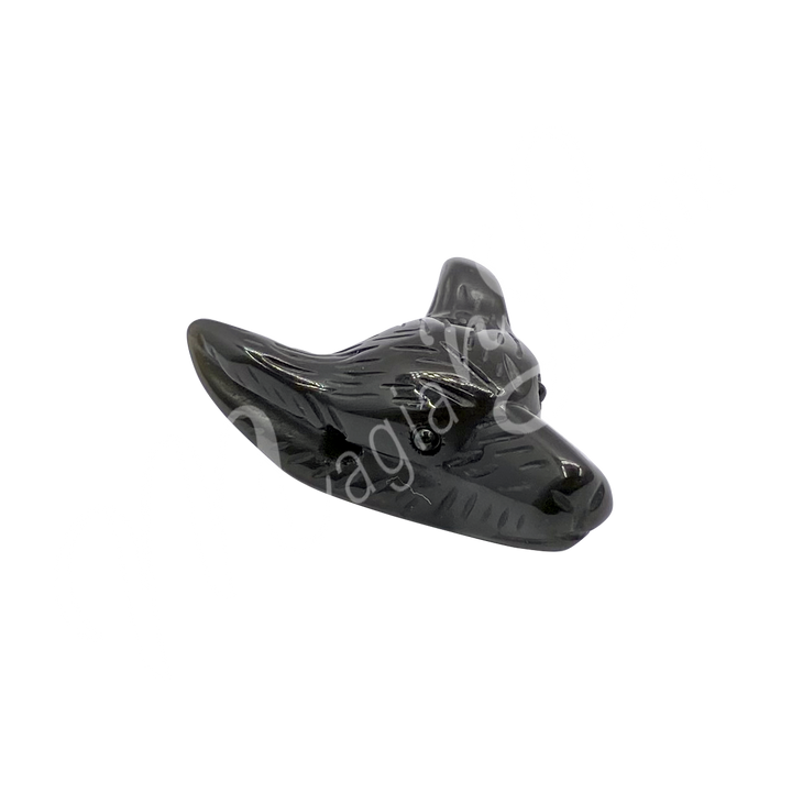 Pendant Wolf Black Obsidian