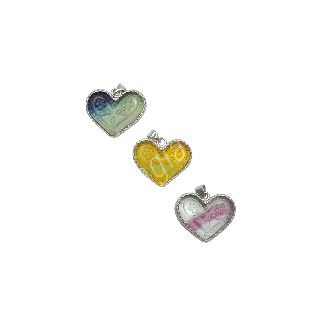 Pendant Heart Fluorite
